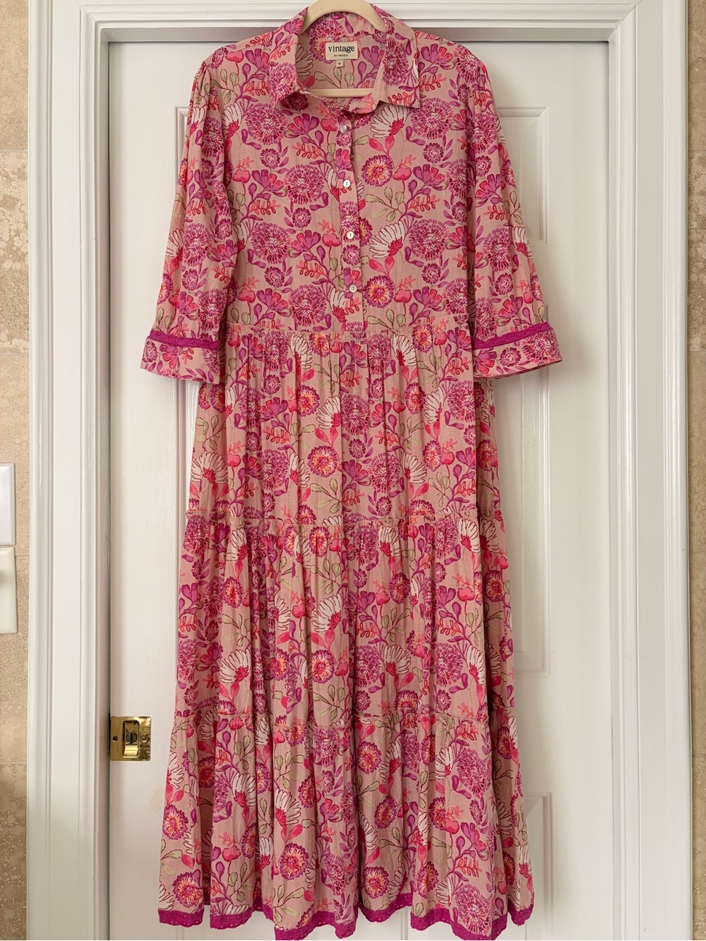 Vintage by Naudic Cotton Maxi Dress, size M